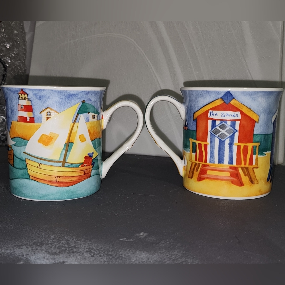 Colorful Beach Scene Mugs - Picture 2 of 2